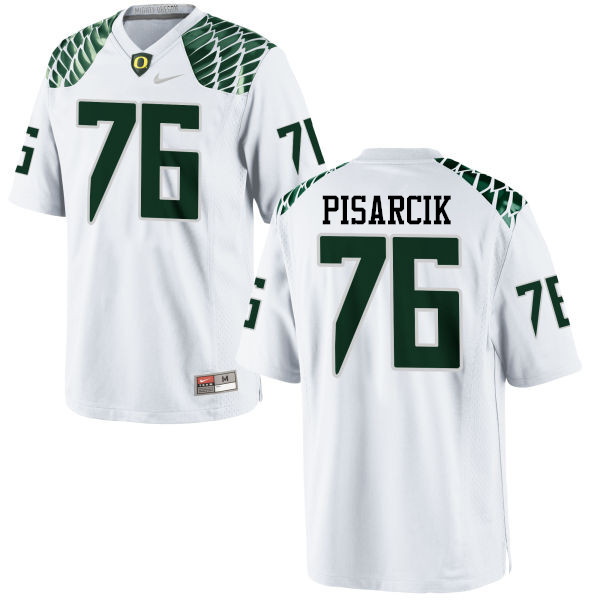 Men #76 Jake Pisarcik Oregon Ducks College Football Jerseys-White - Click Image to Close